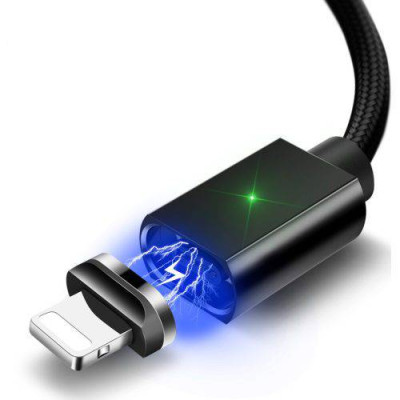 Магнитный кабель черный ESSAGER Lightning 1метр