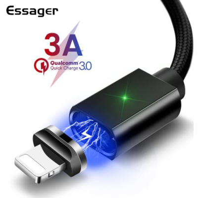 Магнитный кабель черный ESSAGER Lightning 1метр