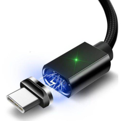 Магнитный кабель черный ESSAGER USB Type-C 1метр