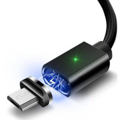 Магнитный кабель черный ESSAGER для micro USB 1метр