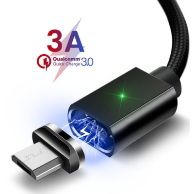 Магнітний кабель чорний ESSAGER для micro USB 1метр Магнітний кабель чорний ESSAGER для micro USB 1метр