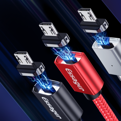 Магнітний кабель чорний ESSAGER для micro USB 1метр Магнітний кабель чорний ESSAGER для micro USB 1метр