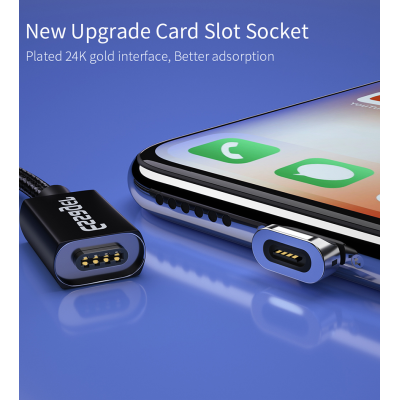 Магнітний кабель чорний ESSAGER (micro USB Type-C, Lightning) 1метр Магнітний кабель чорний ESSAGER (micro USB Type-C, Lightning) 1метр