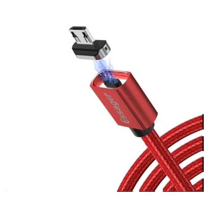 Магнитный кабель красный ESSAGER для micro USB 1метр