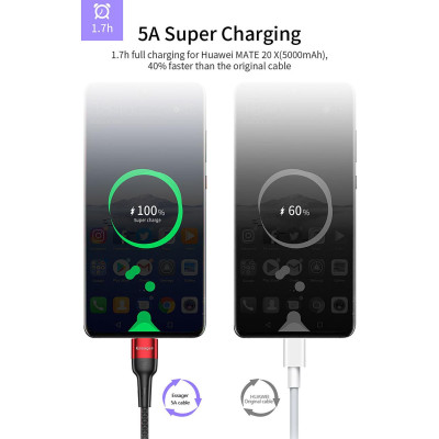 Зарядный кабель Super Quick Charge ESSAGER 5A Type-C 1метр Зарядный кабель Super Quick Charge ESSAGER 5A Type-C 1метр