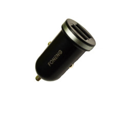 Автомобільний адаптер MINI 2xUSB FONENG + кабель Type-C Black