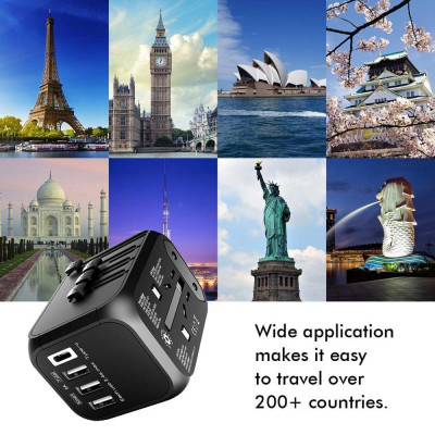 Универсальний адаптер Otravel для подорожей чорний Универсальний адаптер Otravel для подорожей чорний