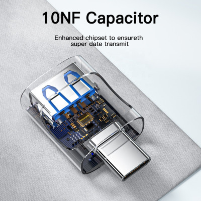 Адаптер Essager Type-C на USB 3.0 Blue