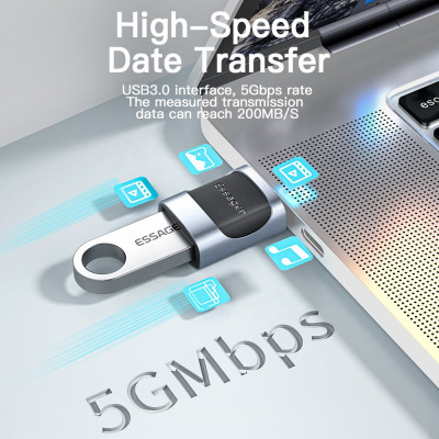 Адаптер Essager Type-C на USB 3.0 Blue