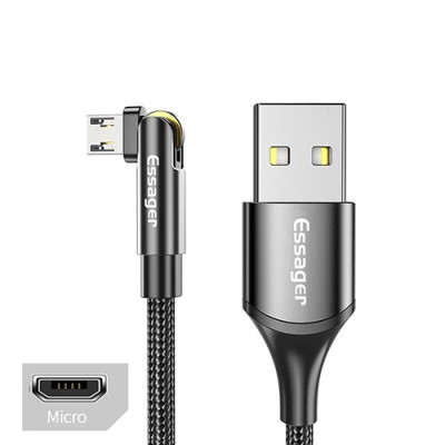 Зарядный кабель ESSAGER USB с вращающимся коннектором Micro USB 3A 1метр