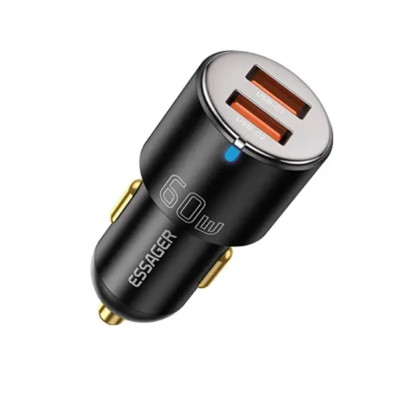 Автомобильный адаптер City Dual Essager для зарядки на 2 USB 60W