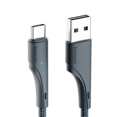Зарядный кабель Rousseau черный ESSAGER Fact charge Lightning 1метр 3A