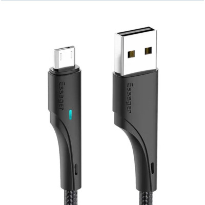 Зарядный кабель Rousseau черный ESSAGER Fact charge micro USB 1метр 2.4A