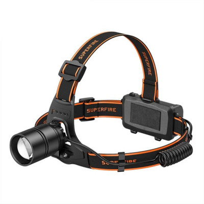 Ліхтар налобний акумуляторний масштабувальний SuperFire HL71 500 Lumen IP43 Black