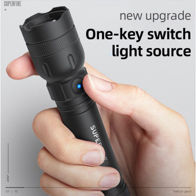 Ліхтар ручний акумуляторний SuperFire GTS6 360 Lumen IP44 Black Ліхтар ручний акумуляторний SuperFire GTS6 360 Lumen IP44 Black