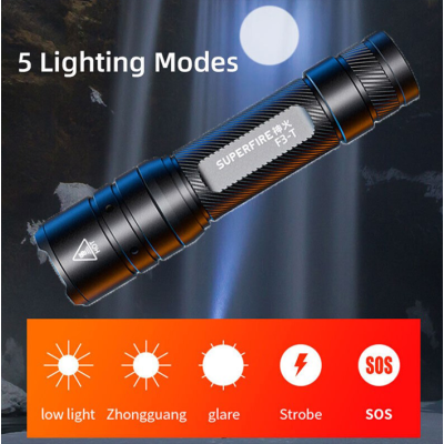 Фонарик ручной аккумуляторный SuperFire F3-T 600 Lumen IP44 Black Фонарик ручной аккумуляторный SuperFire F3-T 600 Lumen IP44 Black