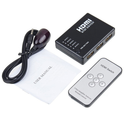 HDMI-переключатель (switch) RIAS HS55 5xHDMI с пультом ДУ Black (3_01834)