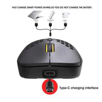 Мышь беспроводная игровая Union HYSO Т90 с аккумулятором и подсветкой 2,4G+Bluetooth Мышь беспроводная игровая Union HYSO Т90 с аккумулятором и подсветкой 2,4G+Bluetooth