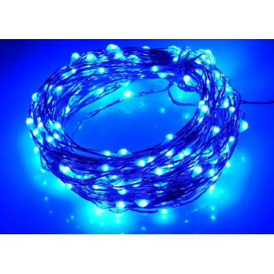 Светодиодная гирлянда-нить на батарейках Decorative Light синяя 10м 100LED 218-21526967 Светодиодная гирлянда-нить на батарейках Decorative Light синяя 10м 100LED 218-21526967