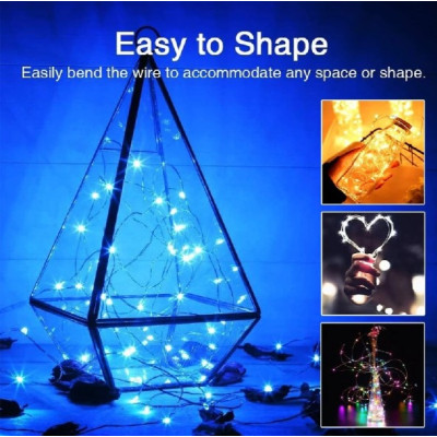 Светодиодная гирлянда-нить на батарейках Decorative Light синяя 10м 100LED 218-21526967 Светодиодная гирлянда-нить на батарейках Decorative Light синяя 10м 100LED 218-21526967