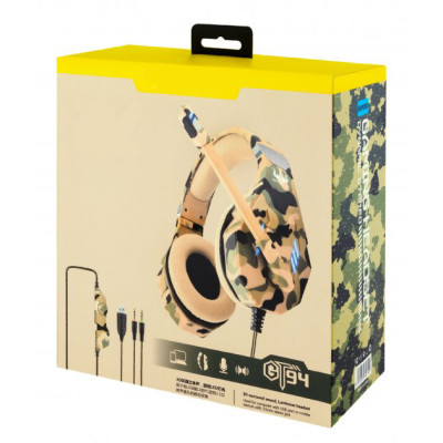 Игровые наушники с микрофоном и подсветкой No Brand GT94 Camo (MER-15577) Игровые наушники с микрофоном и подсветкой No Brand GT94 Camo (MER-15577)