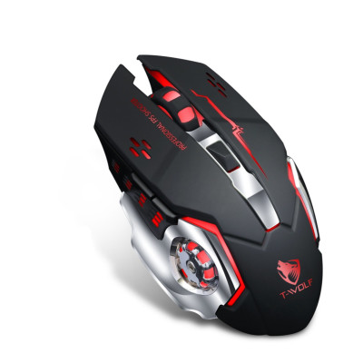 Миша бездротова ігрова з підсвічуванням T-Wolf Q13 Black 2,4G+Bluetooth
