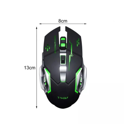 Мышь беспроводная игровая с подсветкой T-Wolf Q13 Black 2,4G+Bluetooth Мышь беспроводная игровая с подсветкой T-Wolf Q13 Black 2,4G+Bluetooth