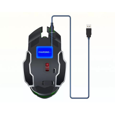 Мышь беспроводная игровая с подсветкой T-Wolf Q13 Black 2,4G+Bluetooth Мышь беспроводная игровая с подсветкой T-Wolf Q13 Black 2,4G+Bluetooth
