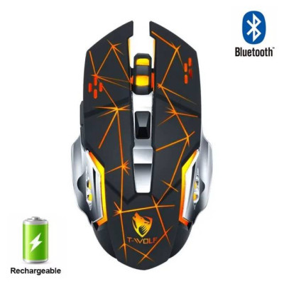 Мышь беспроводная игровая с подсветкой T-Wolf Q13 BT Strip Black Oriiginal 2,4G+Bluetooth Мышь беспроводная игровая с подсветкой T-Wolf Q13 BT Strip Black Oriiginal 2,4G+Bluetooth
