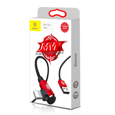 Кабель Baseus MVP Elbow CALMVP USB-A to iPhone Lightning Data Cable 2 м 1.5A Красный Кабель Baseus MVP Elbow CALMVP USB-A to iPhone Lightning Data Cable 2 м 1.5A Красный