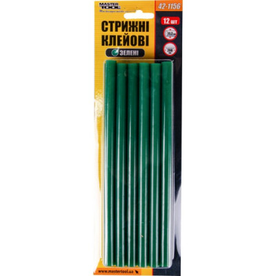 Стержни клеевые 11,2*200 мм 12 шт зеленые MASTERTOOL GM (42-1156) Стержни клеевые 11,2*200 мм 12 шт зеленые MASTERTOOL GM (42-1156)