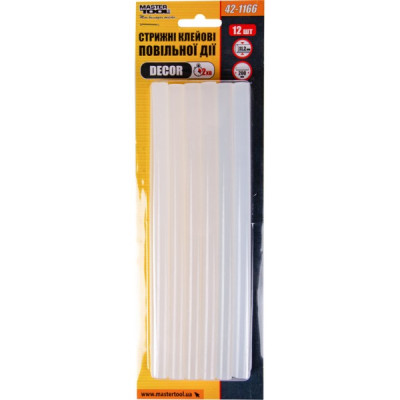 Стержни клеевые 11,2*200 мм 12 шт медленного действия DECOR MASTERTOOL GM (42-1166)
