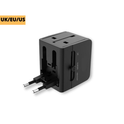 Мережевий зарядний пристрій з перехідником на розетки UK/EU/US No Brand WL01 Black (MAW-40285) Мережевий зарядний пристрій з перехідником на розетки UK/EU/US No Brand WL01 Black (MAW-40285)