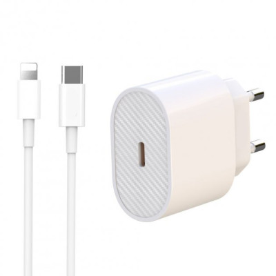 Сетевое зарядное устройство No Brand L81B PD20W Type-C to Lightning белый (21694-01) Сетевое зарядное устройство No Brand L81B PD20W Type-C to Lightning белый (21694-01)
