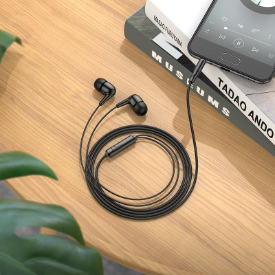 Проводные наушники с микрофоном и вакуумными амбушюрами Hoco M97 Enjoy 3.5 mm 1.2 m Black Проводные наушники с микрофоном и вакуумными амбушюрами Hoco M97 Enjoy 3.5 mm 1.2 m Black
