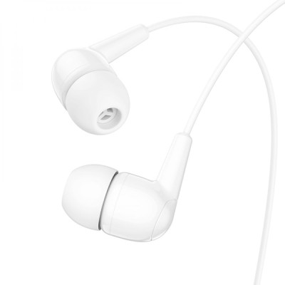 Проводные наушники с микрофоном и вакуумными амбушюрами Hoco M97 Enjoy 3.5 mm 1.2 m White
