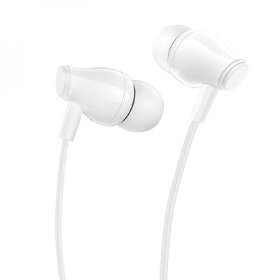 Проводные наушники с микрофоном и вакуумными амбушюрами Borofone 3.5 mm BM61 Wanderer 1.2 m White