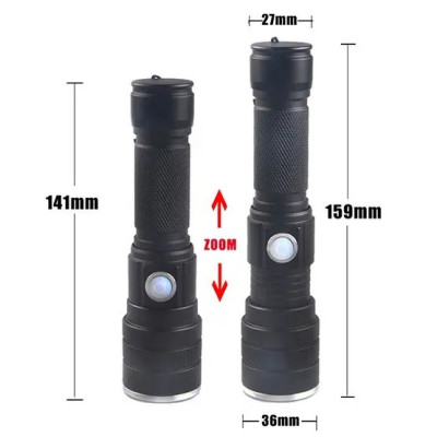 Тактический ручной фонарик X-Balog BL-611-P50 Black (3_03044)