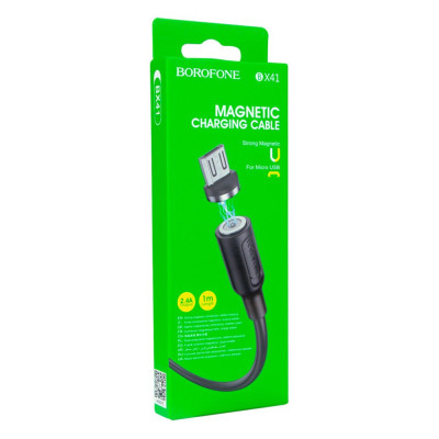Кабель USB Borofone BX41 Micro-USB 2.4A 1 м Black Кабель USB Borofone BX41 Micro-USB 2.4A 1 м Black