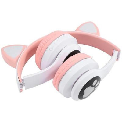 Наушники беспроводные кошачьими ушками CAT Ear VZV-23M Bluetooth RGB Розовые Наушники беспроводные кошачьими ушками CAT Ear VZV-23M Bluetooth RGB Розовые