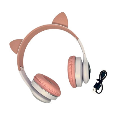 Наушники беспроводные кошачьими ушками CAT Ear VZV-23M Bluetooth RGB Розовые Наушники беспроводные кошачьими ушками CAT Ear VZV-23M Bluetooth RGB Розовые