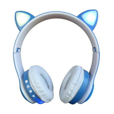 Наушники беспроводные кошачьими ушками CAT Ear VZV-23M Bluetooth RGB Синие Наушники беспроводные кошачьими ушками CAT Ear VZV-23M Bluetooth RGB Синие