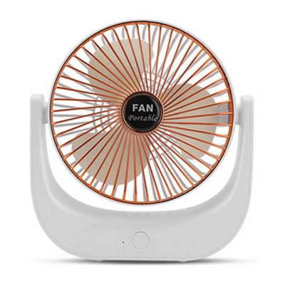 Настольный вентилятор аккумуляторный бесшумный Portable Fan F138 Бело-медный