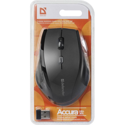 Мышь Defender Accura MM-365 Wireless Black (52365) Мышь Defender Accura MM-365 Wireless Black (52365)