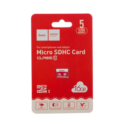 Карта памяти Hoco Micro SDHC 16gb 10 Class Красный Карта памяти Hoco Micro SDHC 16gb 10 Class Красный