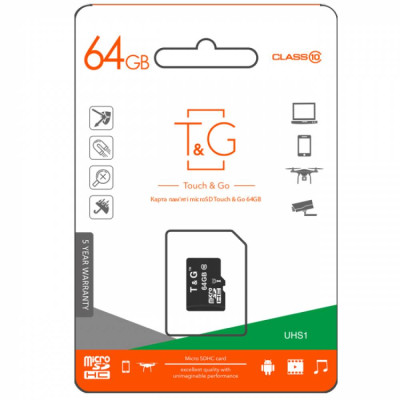 Карта памяти T&G Micro SDXC 64gb UHS-1 10 Class Черный Карта памяти T&G Micro SDXC 64gb UHS-1 10 Class Черный
