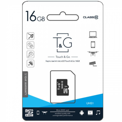 Карта памяти T&G Micro SDHC 16gb UHS-1 10 Class Черный Карта памяти T&G Micro SDHC 16gb UHS-1 10 Class Черный