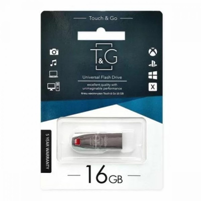 USB-накопитель T&G 16Gb Chrome 115 USB Flash Drive 2.0 16 Гб Steel