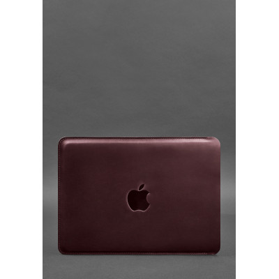 Кожаный чехол для MacBook 13 дюйм Бордовый Crazy Horse BlankNote