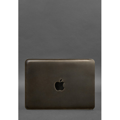 Шкіряний чохол для MacBook 14 дюйм Темно-коричневий Crazy Horse BlankNote